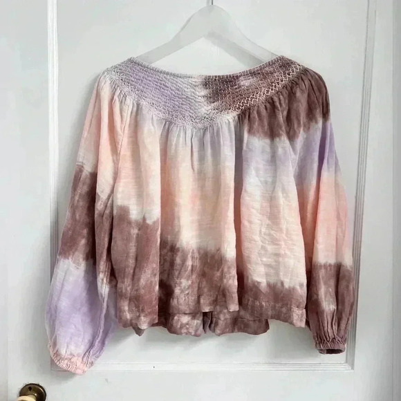LUCKY BRAND Embroidered Boho Peasant Blouse in Lilac Multi Like New - Picture 4 of 5